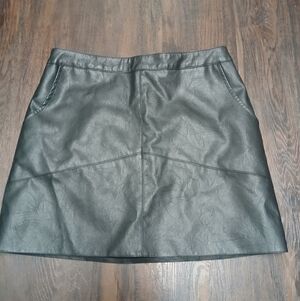 Altar'd State Black Leather-Look Mini Skirt